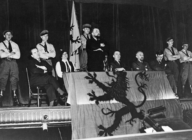 Toespraak van Staf de Clercq op een VNV-verkiezingsbijeenkomst in de Hippodroomschouwburg in Antwerpen, 5 april 1935. (ADVN, VFD171)