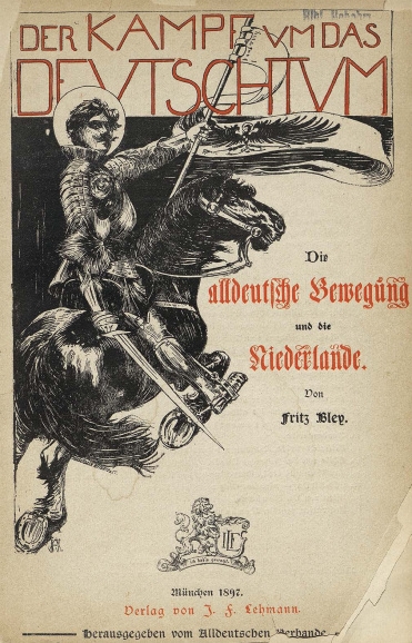 In deze publicatie van 1897 bepleitte auteur Fritz Bley, medeoprichter van het Alldeutscher Verband, een Duitse statenbond van Duitstalige Oostenrijkers en Zwitsers en van ‘Nederduitse’ Belgen en Nederlanders.