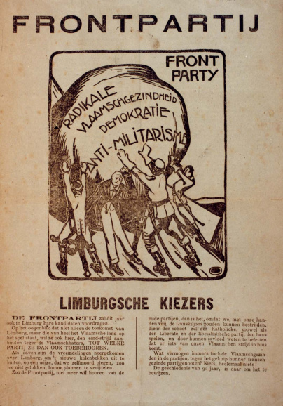 Verkiezingspamflet van de Frontpartij in Limburg voor de parlementsverkiezingen van 1921. (ADVN, VFA4429)
