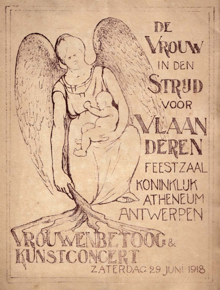 Brochure voor een activistische bijeenkomst met vrouwelijke sprekers, 29 juni 1918. (ADVN, AC319)