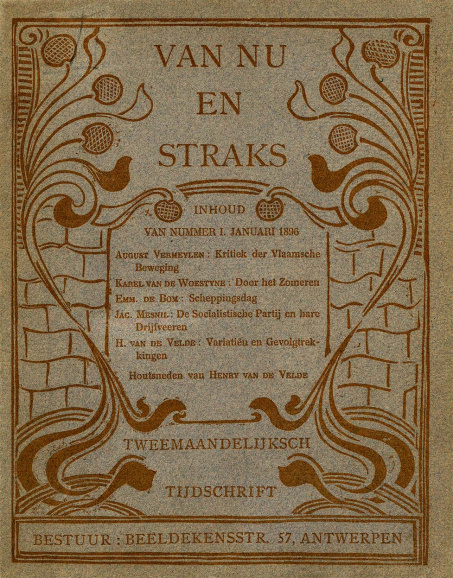 <p>Het tijdschrift <em>Van Nu en Straks</em>, opgericht in 1893, stimuleerde de literaire vernieuwing in Vlaanderen mede door zijn openheid voor wat elders in Europa gebeurde. (Collectie Stad Antwerpen, Letterenhuis, tglhph8284)</p>