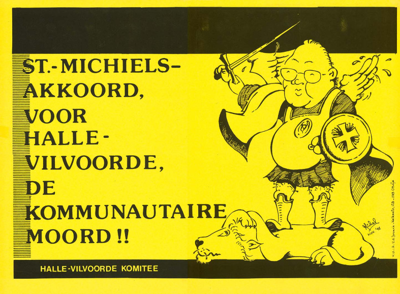 Het Halle-Vilvoorde Komitee protesteert tegen het uitblijven van de splitsing van het kiesarrondissement Brussel-Halle-Vilvoorde, november 1992. (ADVN, VAFA1527)