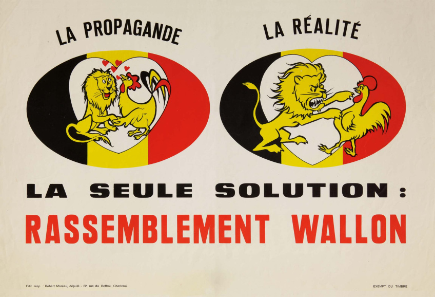 Affiche van het Rassemblement wallon, 1970. (Musée de la Vie wallonne)