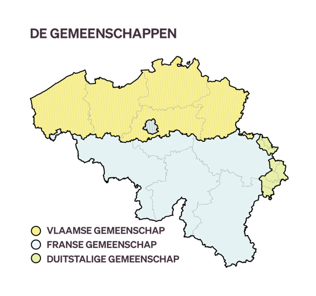 De Gemeenschappen. (Kaart Vlaams Parlement)