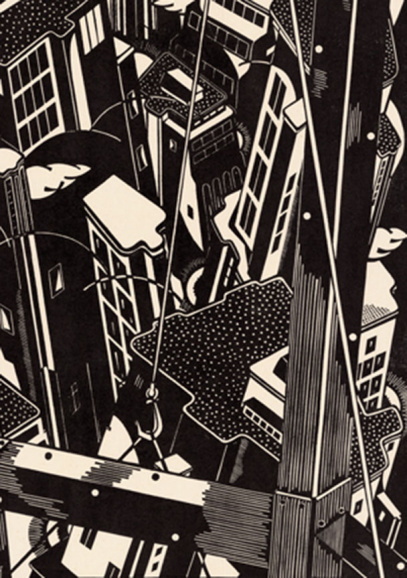 <p>Fragment uit Antoon Herckenrath, <em>Metropolis</em>, 1937.</p>