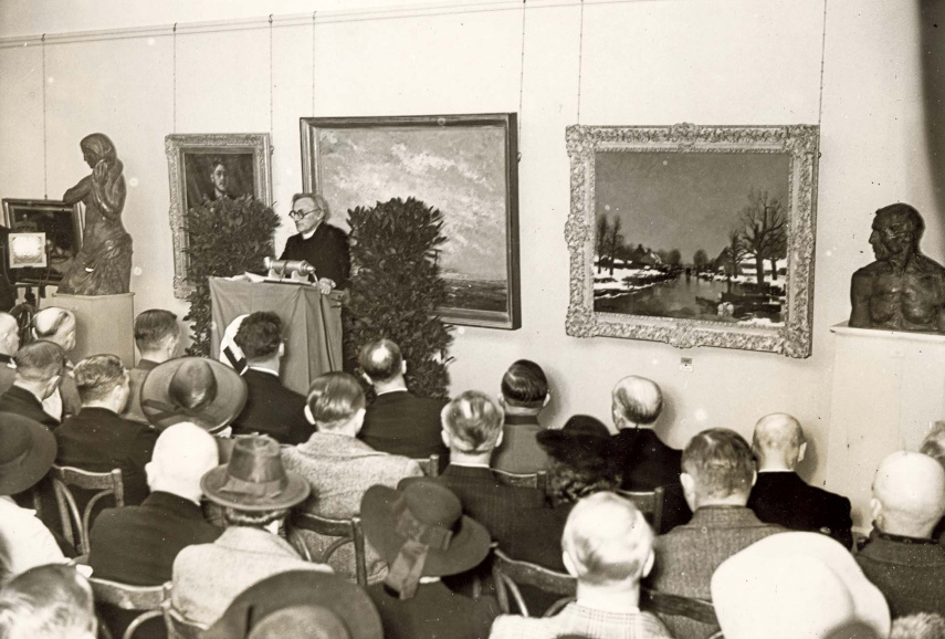 <p>Toespraak van Cyriel Verschaeve over de rijkdom van de Vlaamse kunst en haar plaats in de wereld, op de opening van de tentoonstelling <em>Vlämische Kunst der Gegenwart</em> in Berlijn, 17 mei 1941. (ADVN, VFAL130)</p>