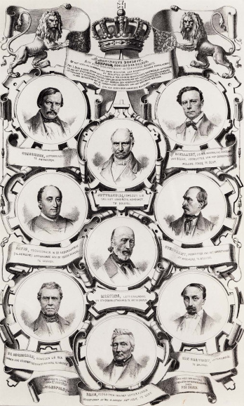 De Grievencommissie werd opgericht door regering-De Decker in 1856. In haar besluiten vroeg de commissie de erkenning van het Nederlands naast het Frans in Vlaanderen. (Collectie Stad Antwerpen, Letterenhuis)